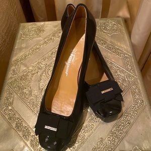 Salvatore Ferragamo patent leather pumps. Size 7 1/2. Barely worn.